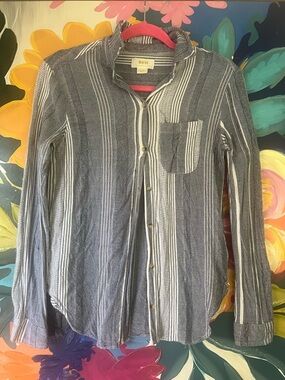 Anthropologie Maeve Chatham Relaxed Button Down Top size XS